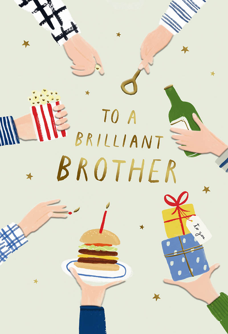 Brilliant Brother Birthday Burger Cake