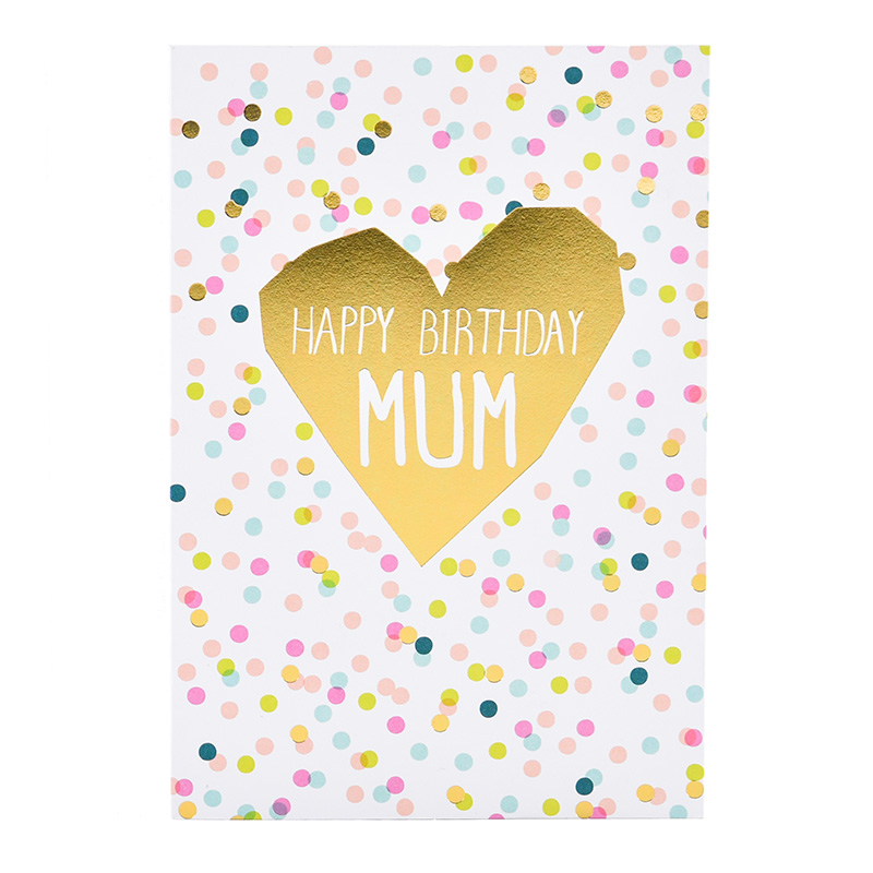 Mum Birthday Gold Heart