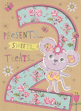 Age 2 Girl Mouse Flowers
