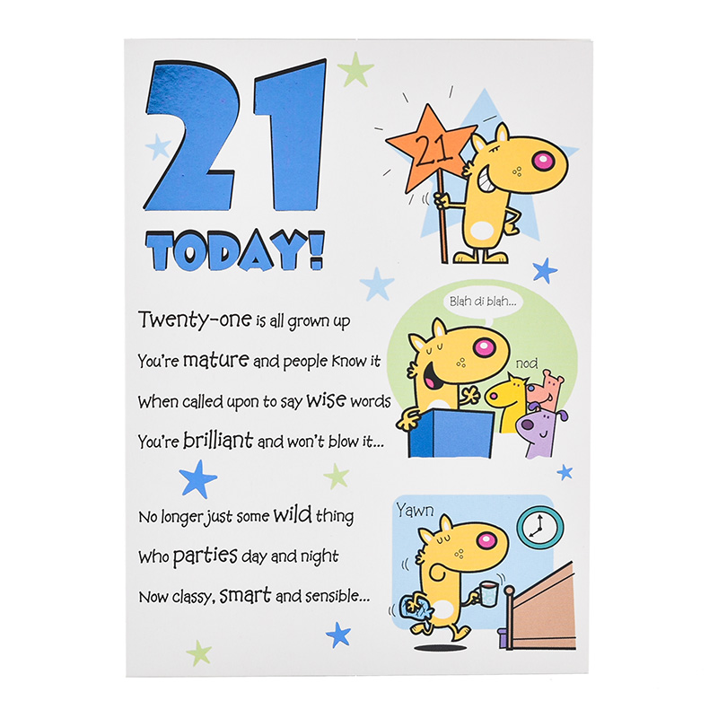 Age 21 Birthday Male Cartoon