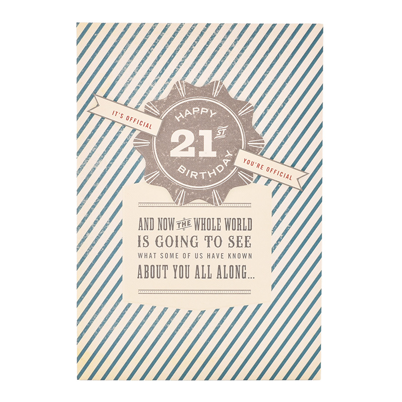 Age 21 Male Birthday Ribbon