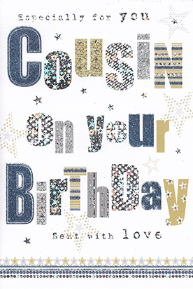 Cousin Birthday Stars Foil
