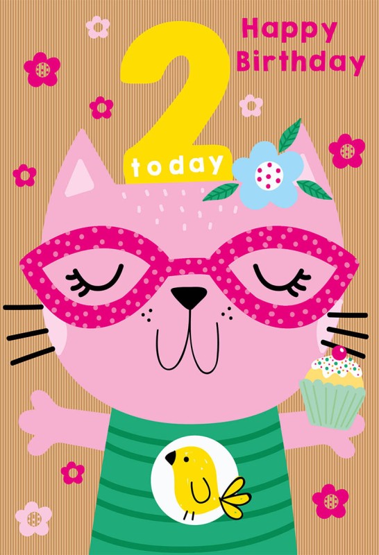 Age 2 Girl Pink Cat