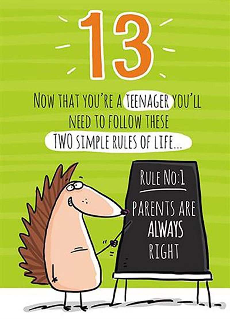 Age 13 Male Teenager Rules