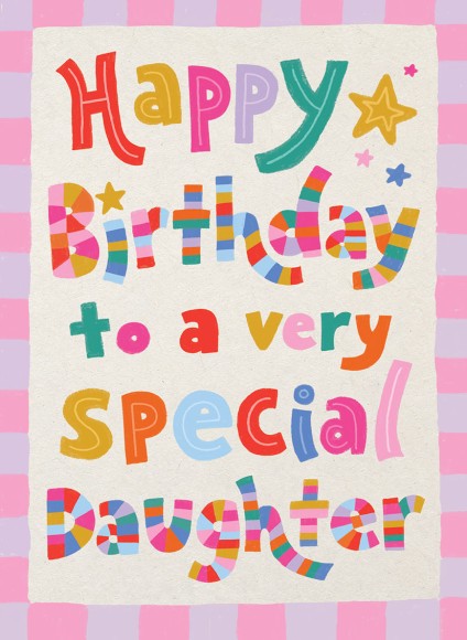 Bday Daughter Rainbow Text