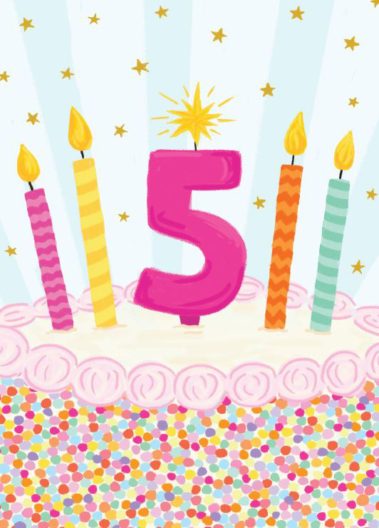 Age 5 Girl Confetti Cake Stars