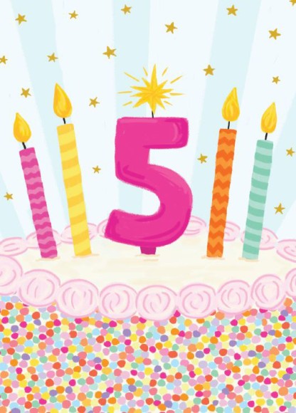 Age 5 Girl Confetti Cake Stars