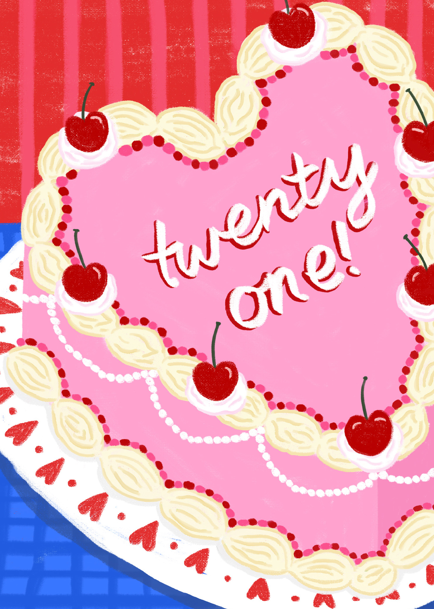 Age 21 Female Vintage Cake