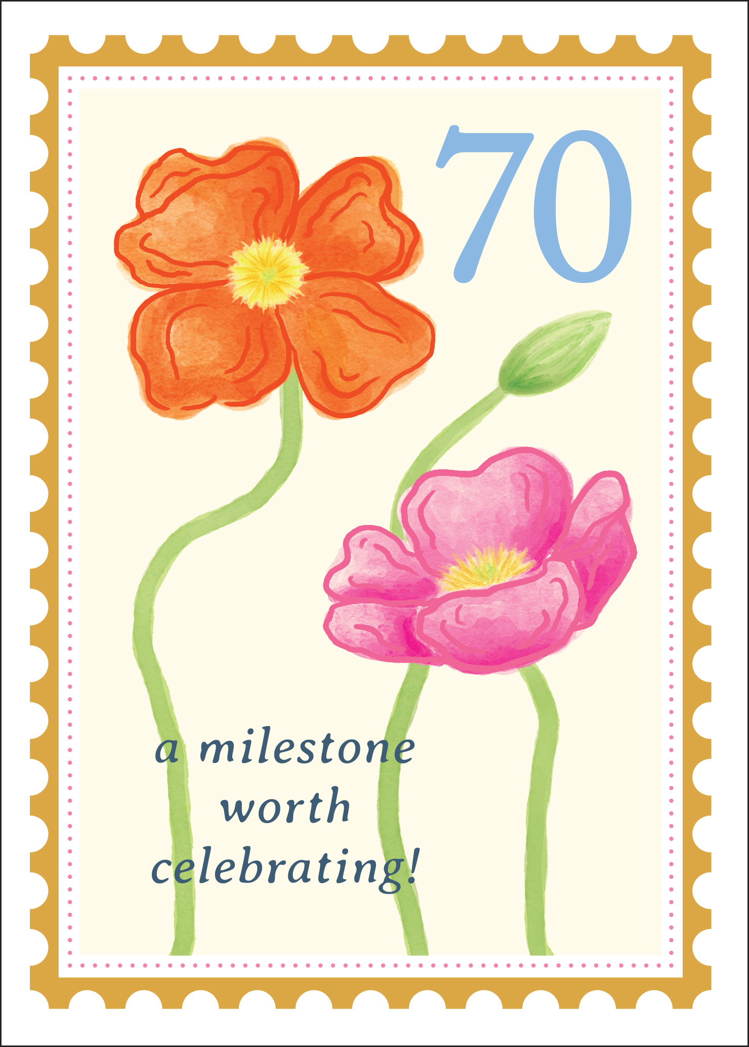 Age 70 Female Milestone Stamp