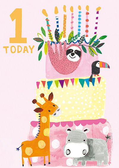 Hoopla: Age 1 Girl Animal Cake