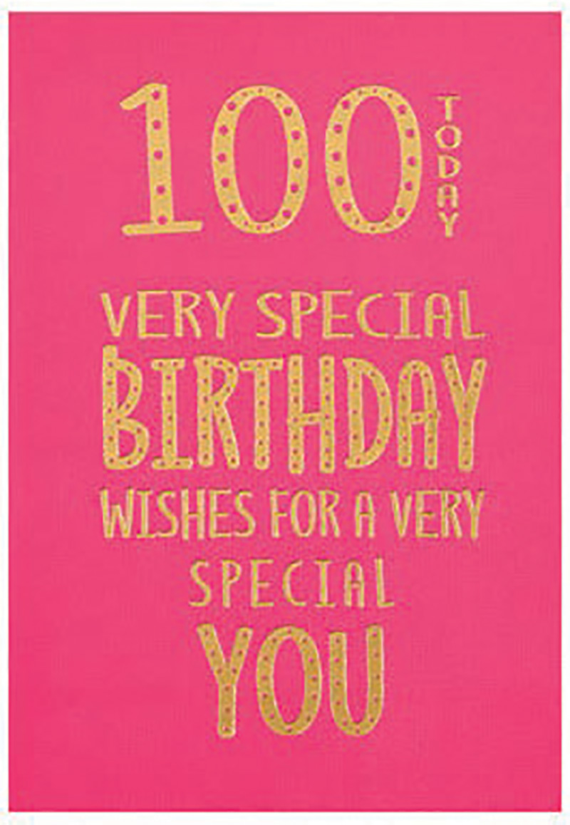 Birthday The Spec Yrs 100Th Female