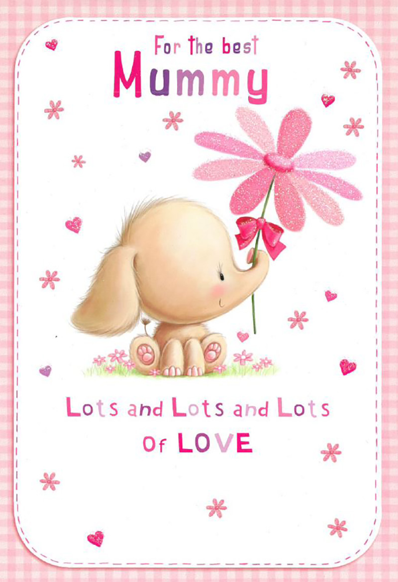 Mummy Cute Elephant W Flower