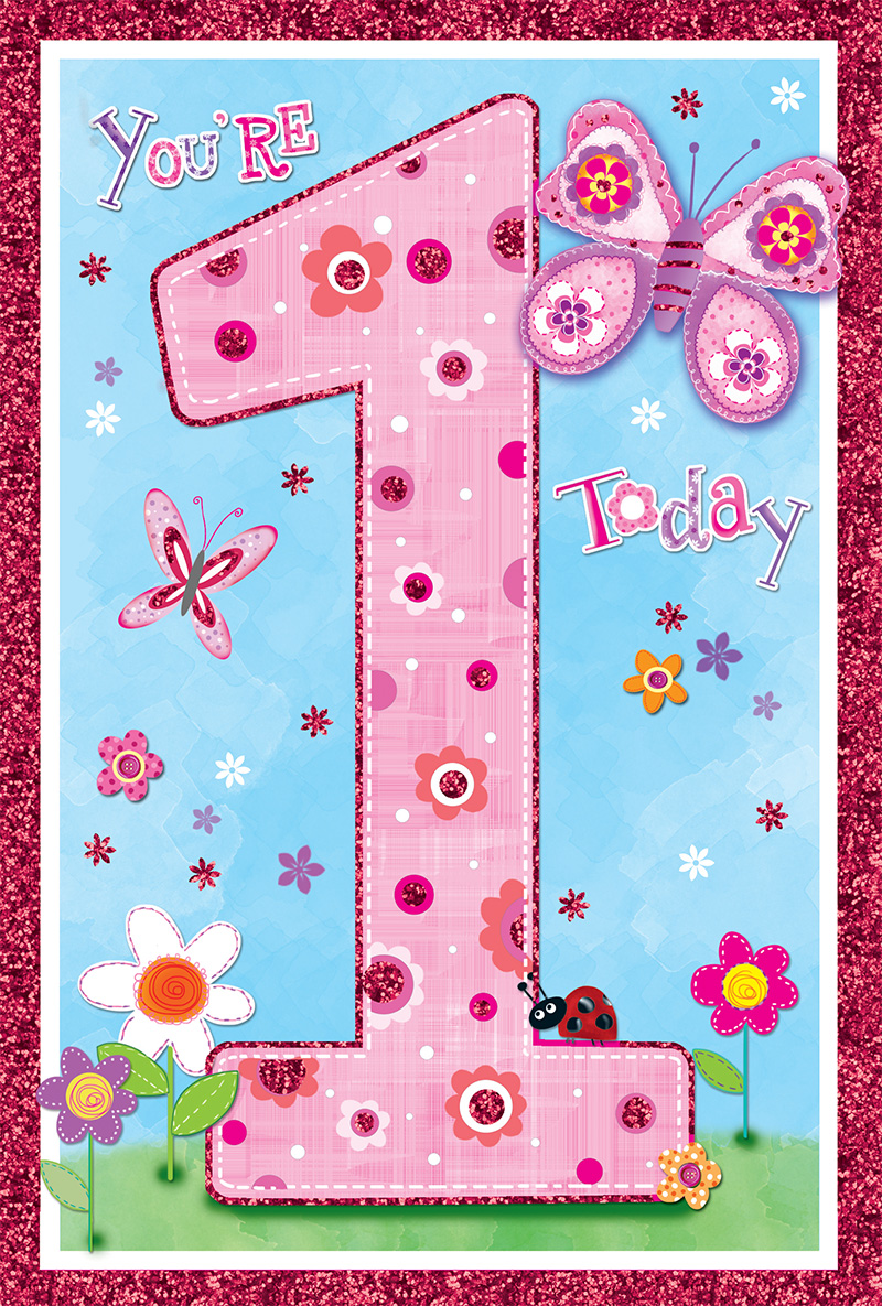 Birthday Age 1 Unicorn Girl