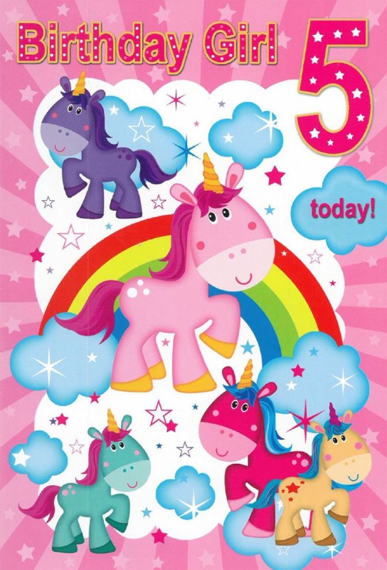 Birthday Age 5 Cute Animals Girl