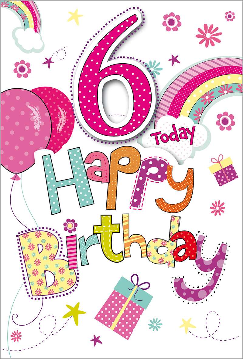 Birthday Age 6 Girl Ranbow