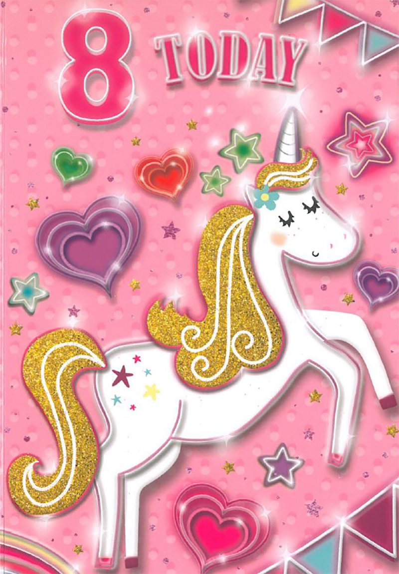 Birthday Age 8 Unicorn Girl