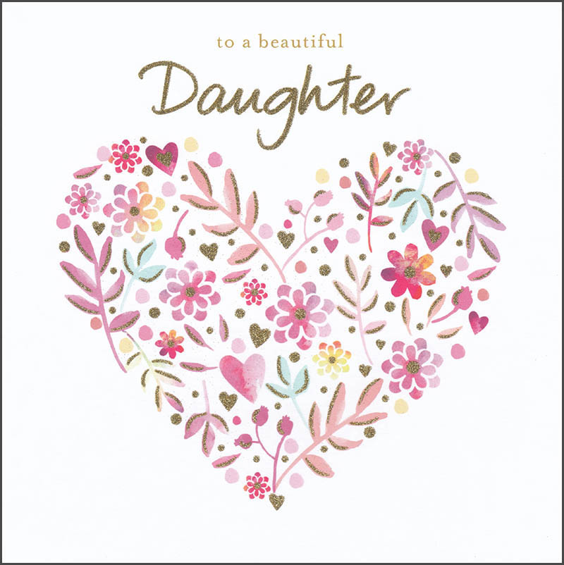Sq Daughter Birthday Floral Heart