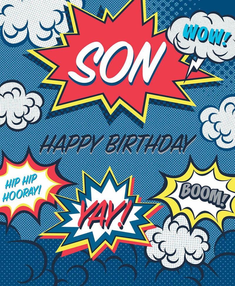 Birthday Son Comic Speech Bubble ^