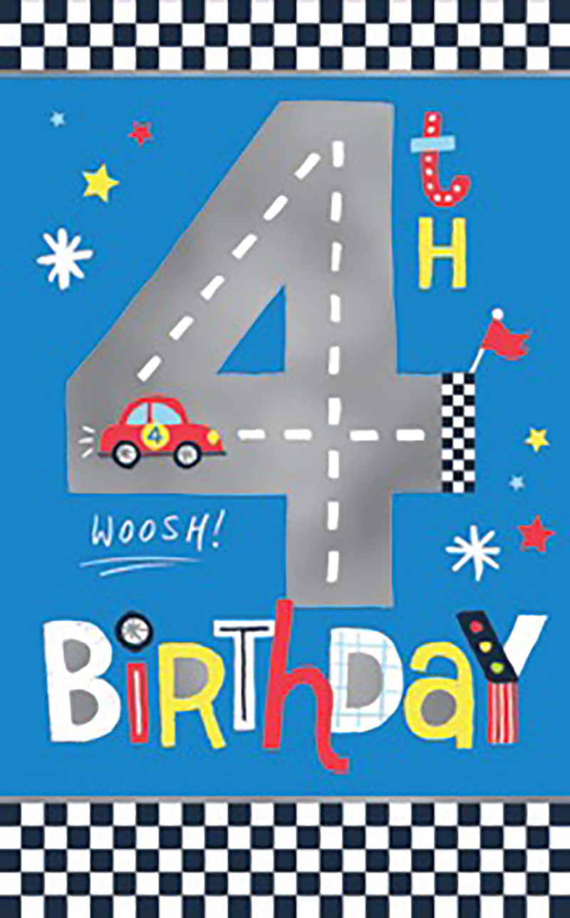 Age 4 Boy Race Car On Track