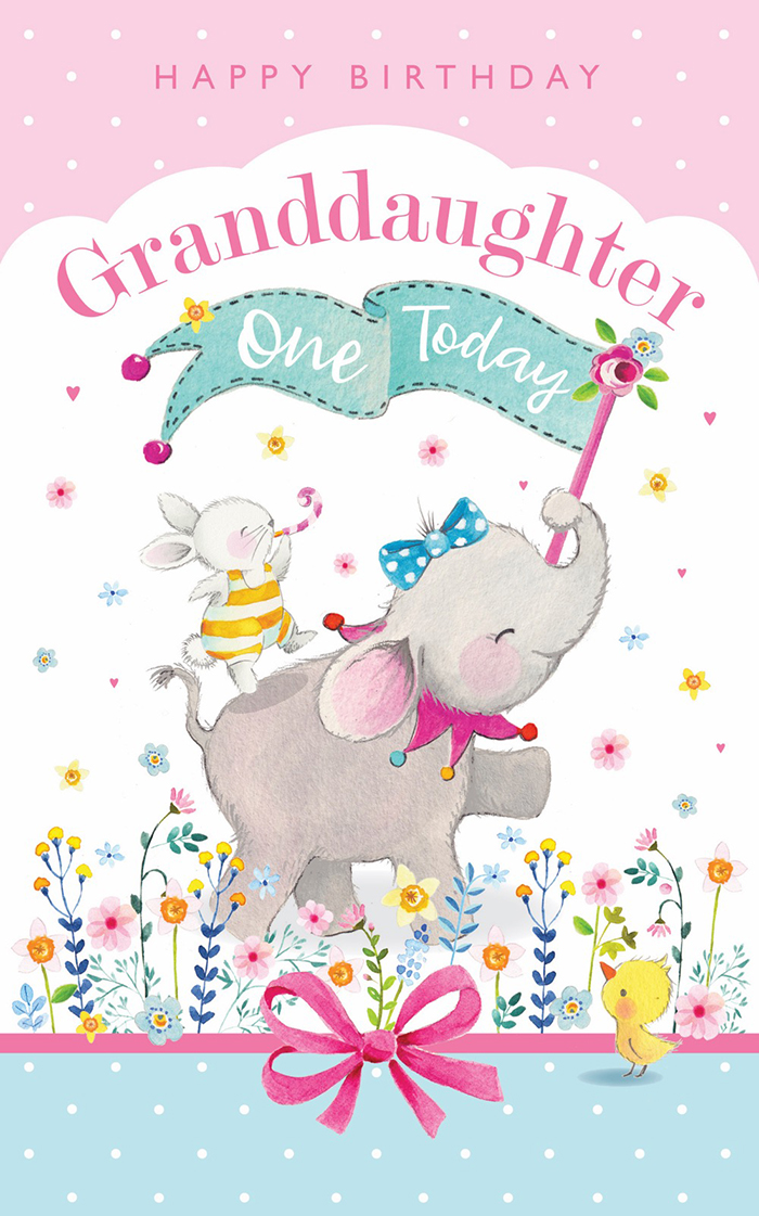 Card Age 1 Granddaughter Elephant