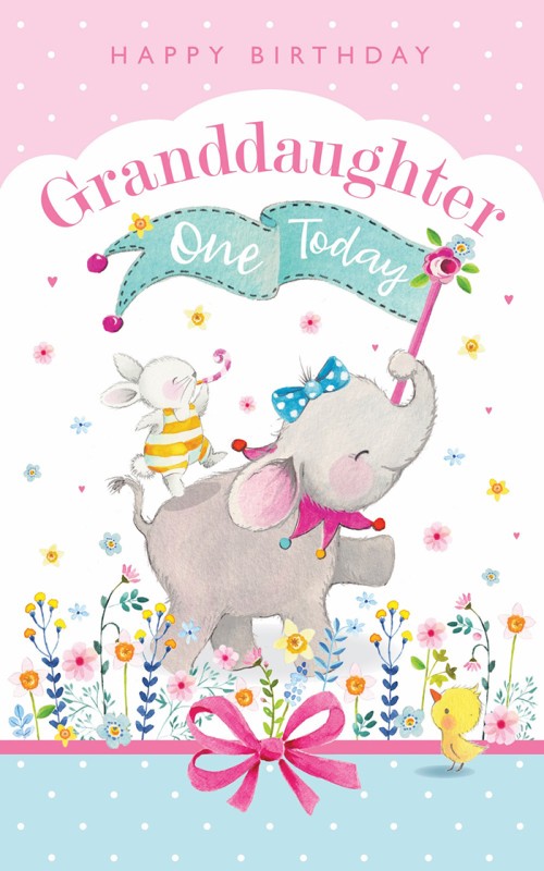 Card Age 1 Granddaughter Elephant