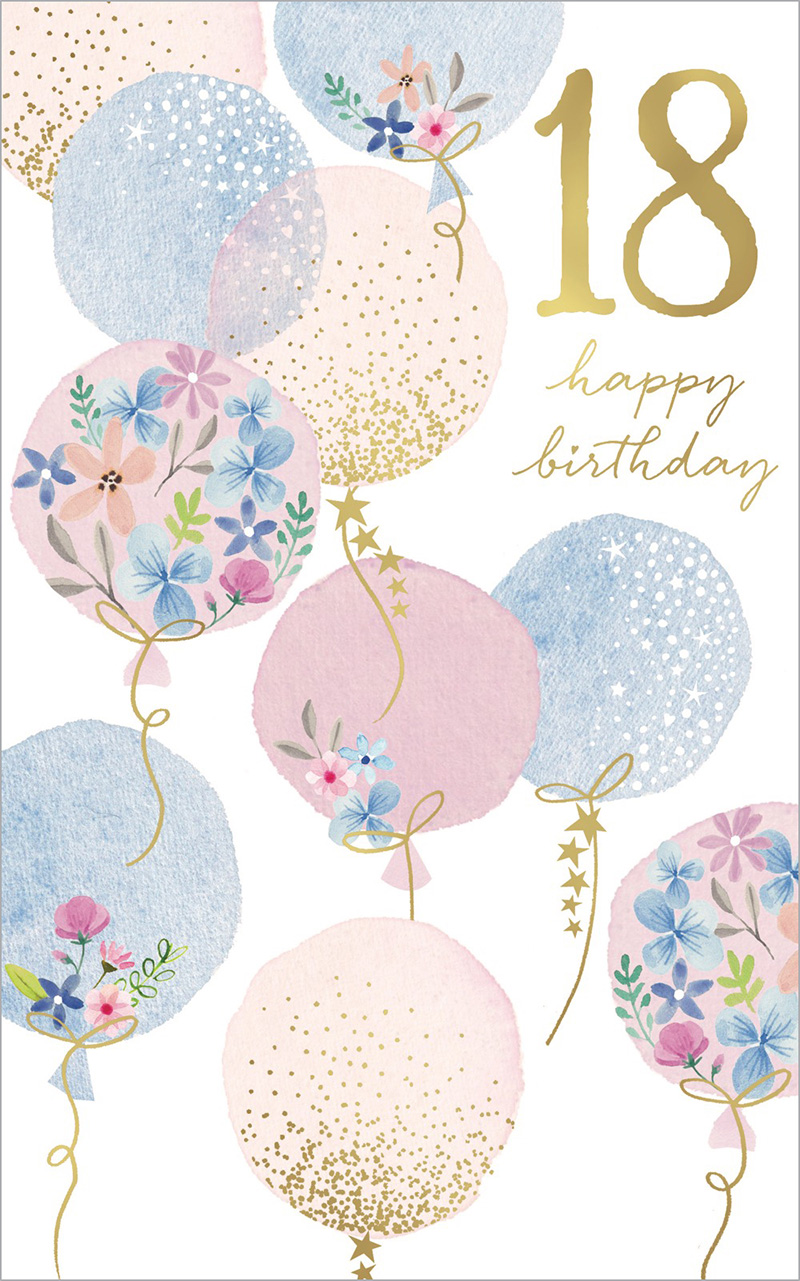 Age 18 Fem Balloons Floral