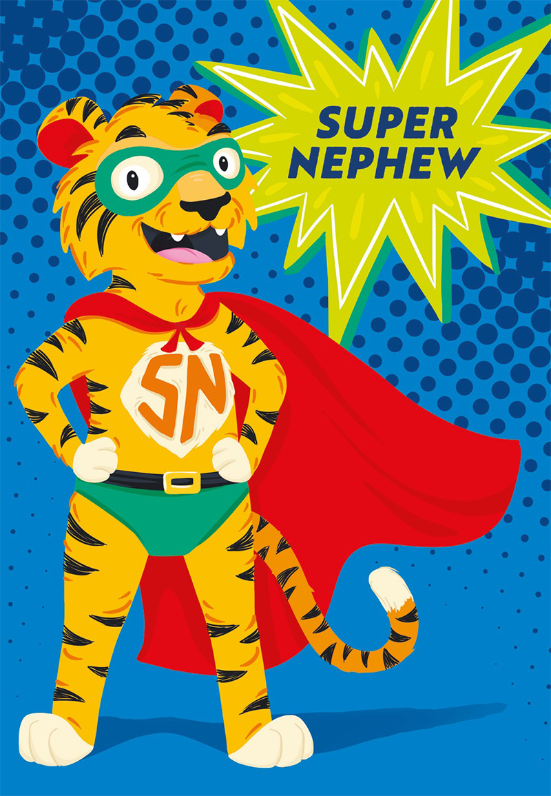 Nephew Juvenile Birthday Tiger Superhero