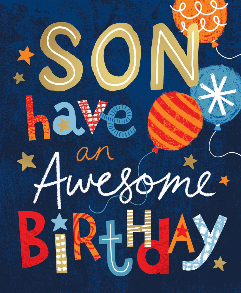 Son Birthday Awesome Text
