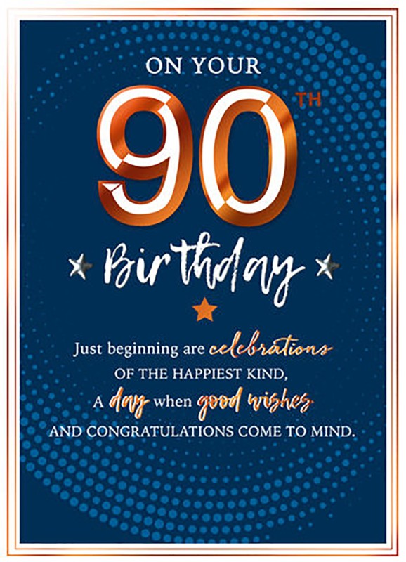 Copper Script: Age 90 Male Birthday