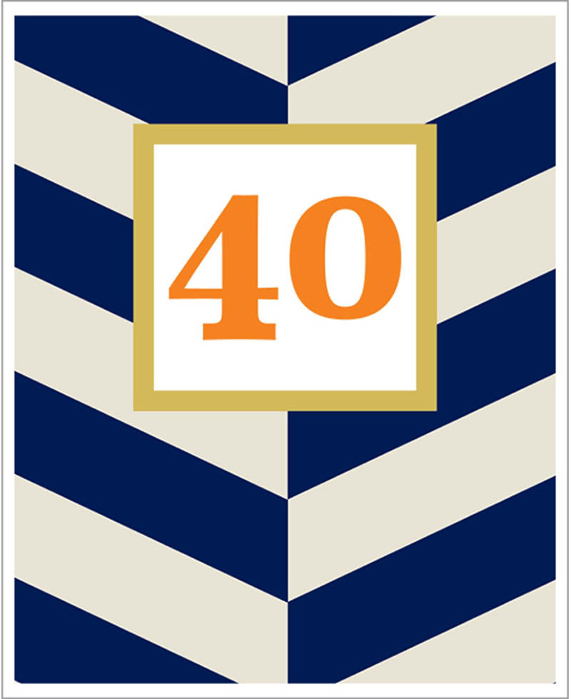 Age 40 Blue Chevron
