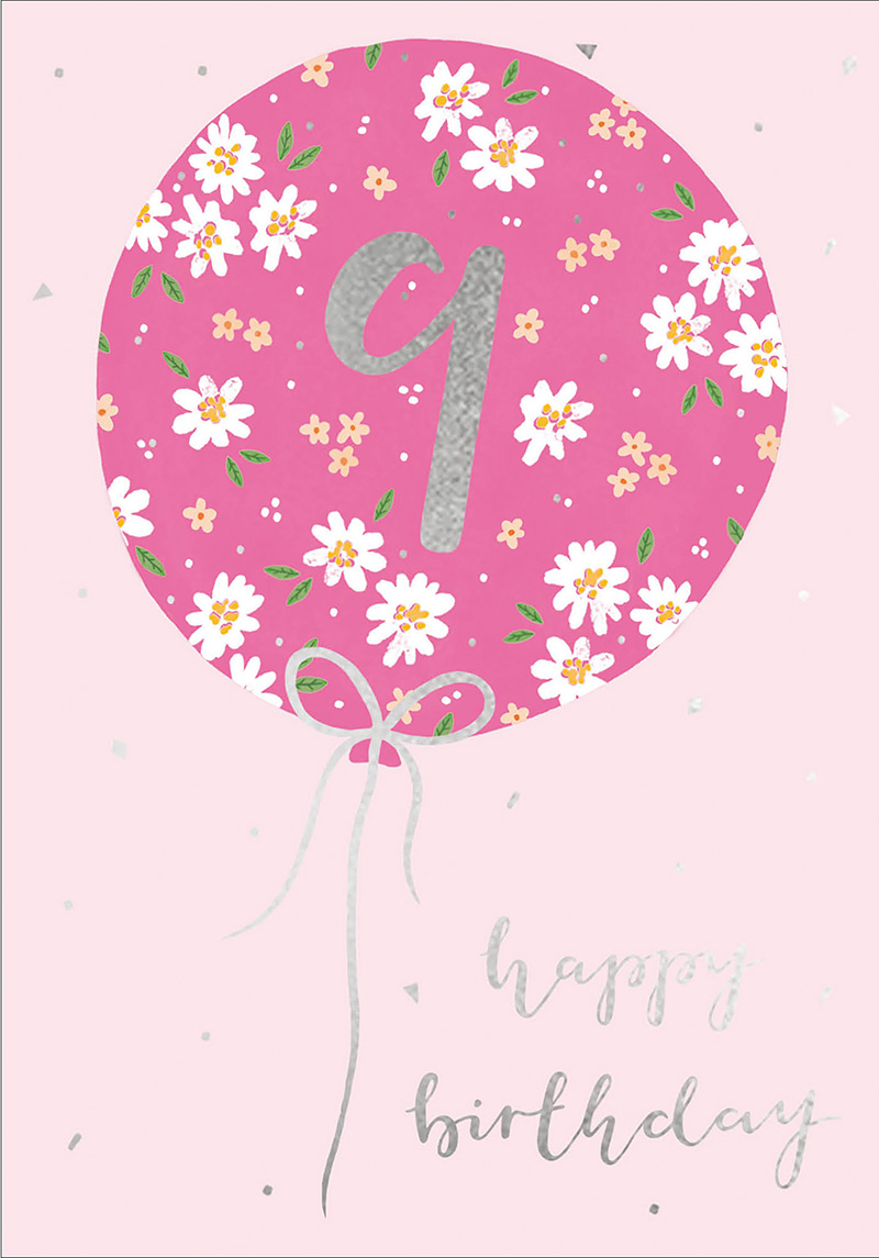 Age 9 Happy Birthday Girl Balloon