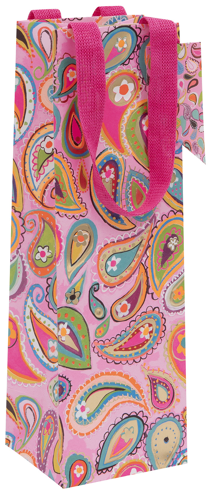 Gift Bag (Bottle): Paper Salad Paisley Pink