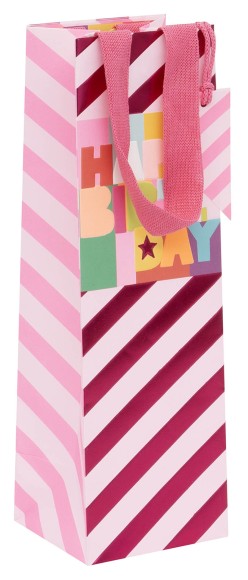 Gift Bag (Bottle): Fluoro Fuchsia