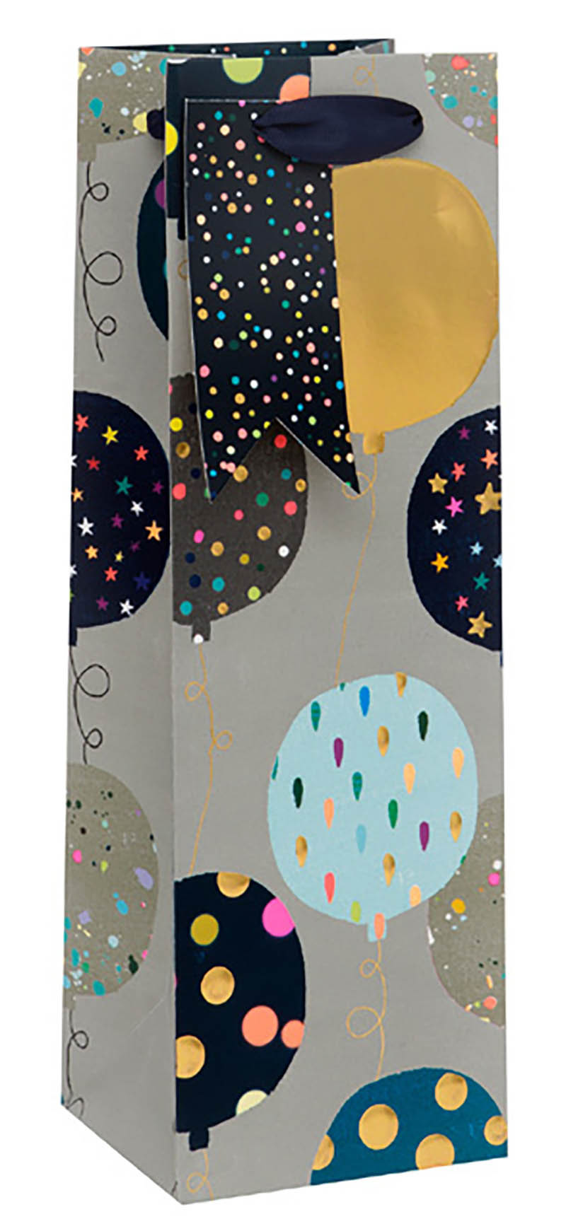 Gift Bag (Bottle): Paper Salad Balloons Blue