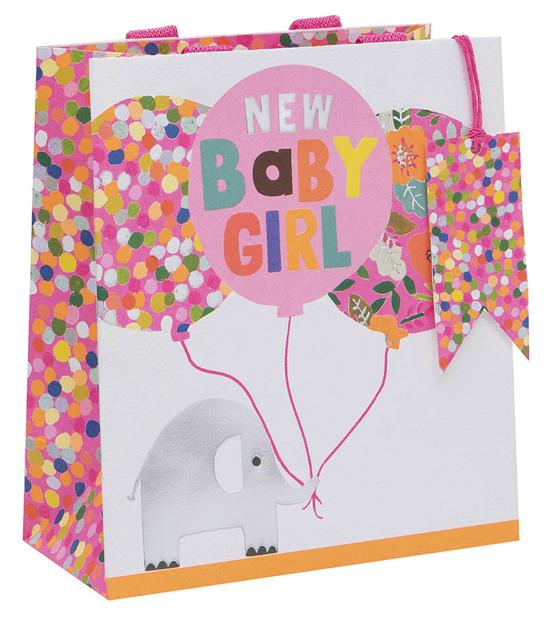 Gift Bag (Medium): Baby Girl Baloons