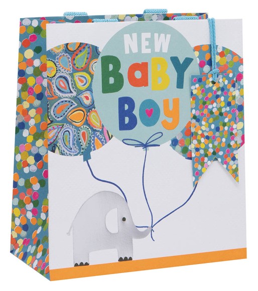 Gift Bag (Medium): Baby Boy Baloons