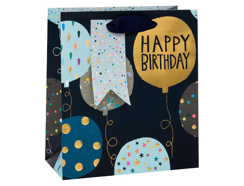 Gift Bag (Medium): Paper Salad Balloons Blue