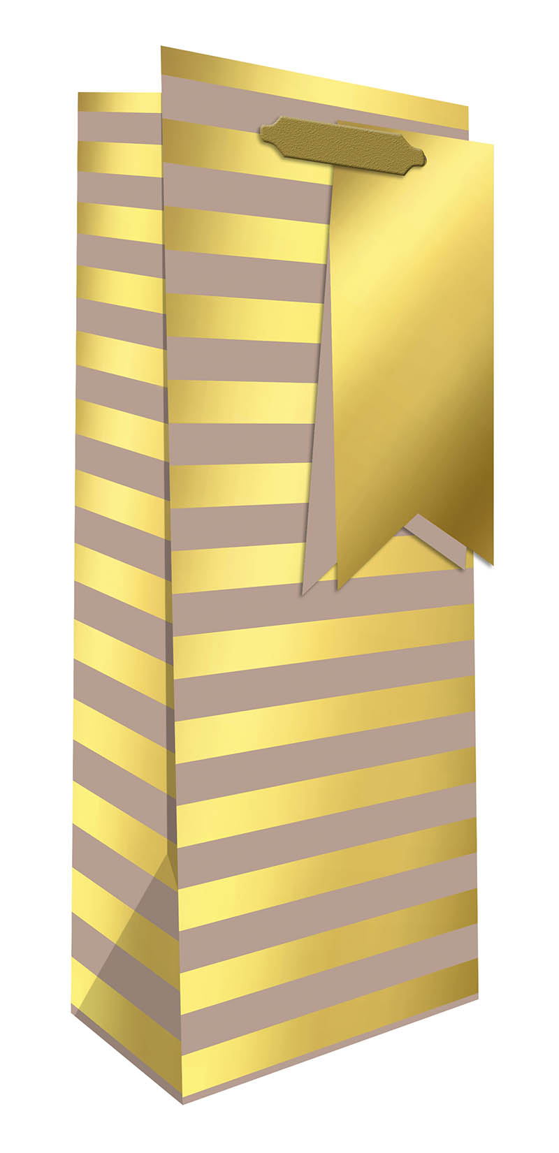 Gift Bag (Bottle): Gold Stripes