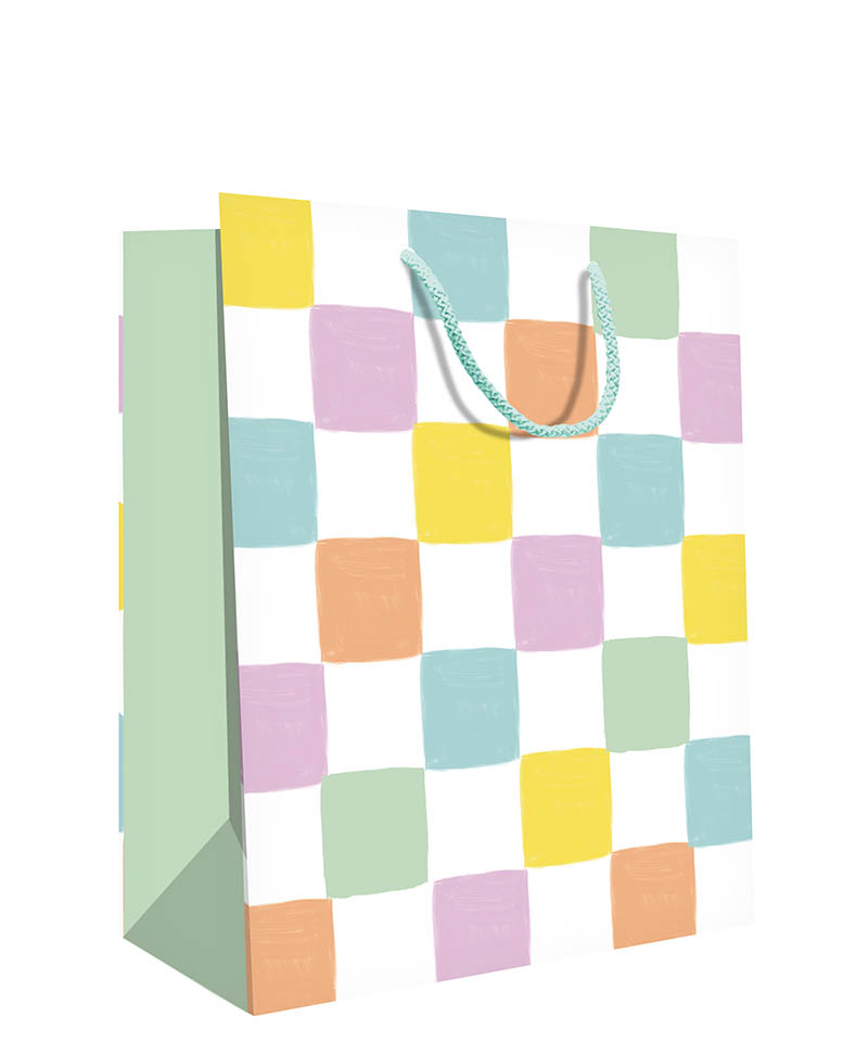 Gift Bag (Medium): Pastel Checker
