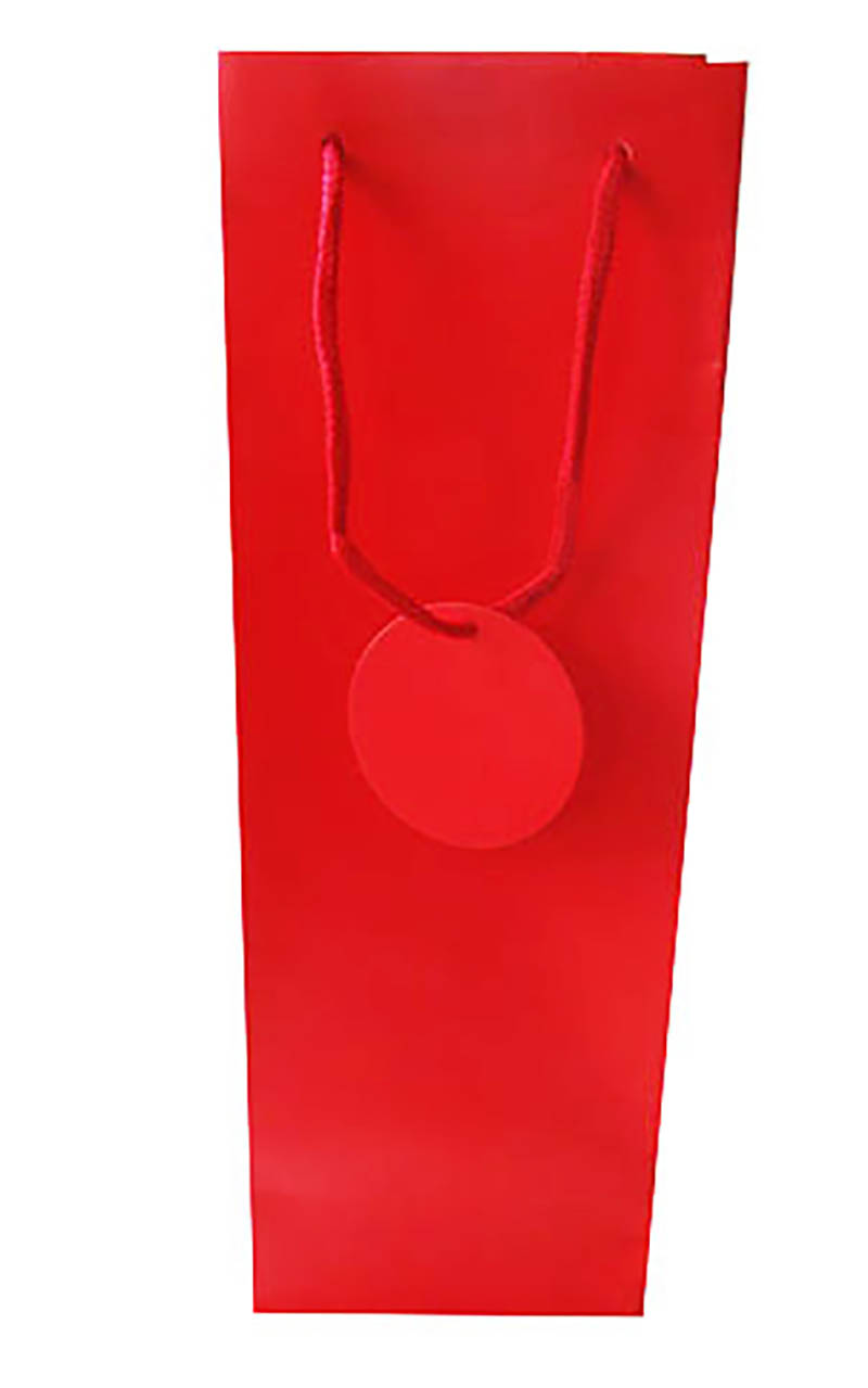 Gift Bag (Bottle): Solid Colour Red