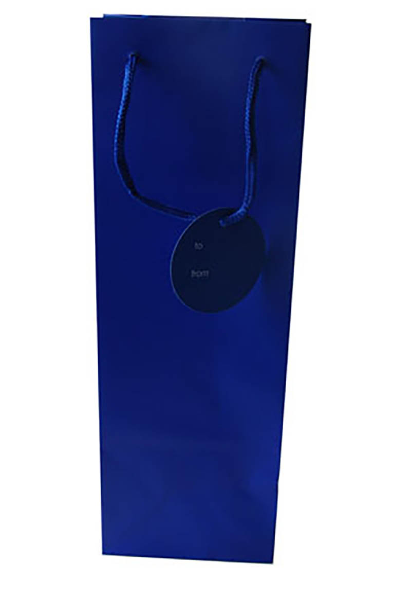 Gift Bag (Bottle): Solid Colour Blue