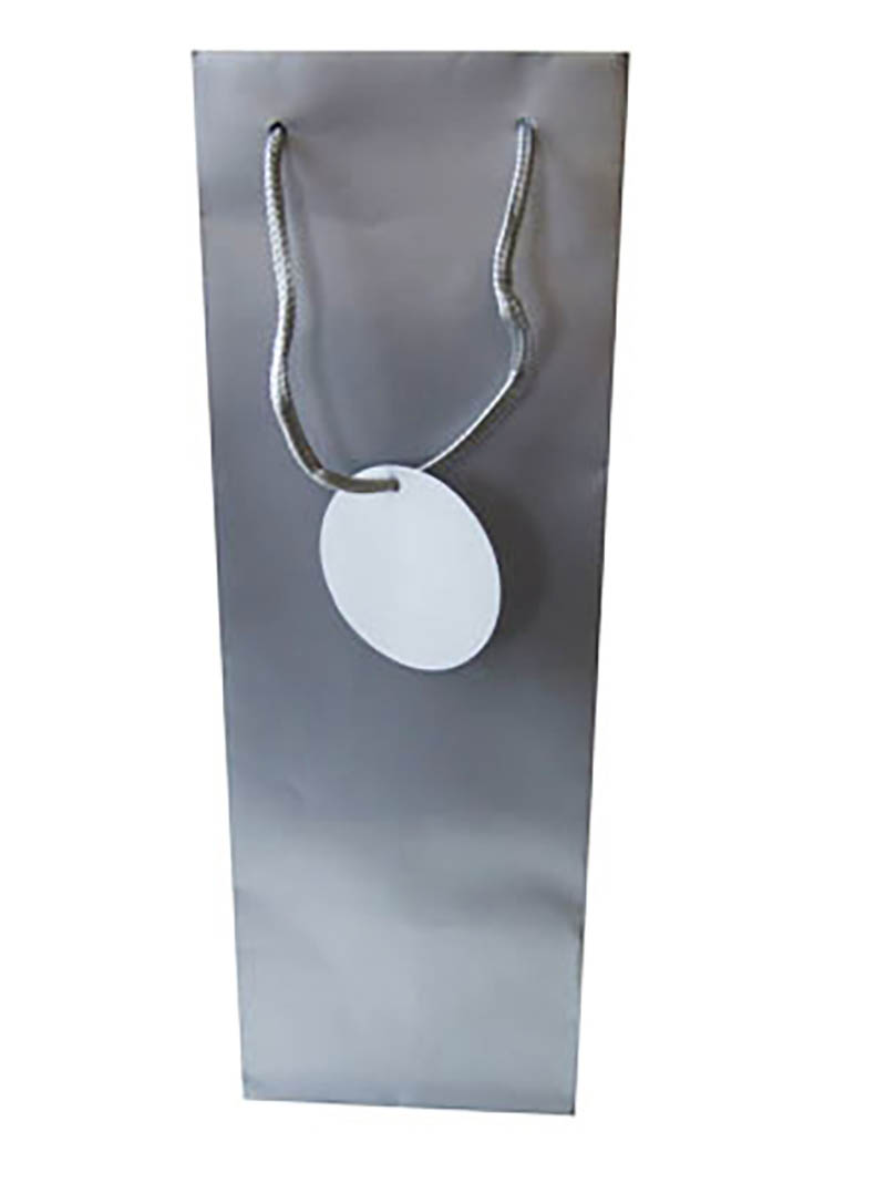 Gift Bag (Bottle): Solid Colour Silver