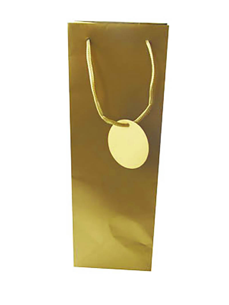 Gift Bag (Bottle): Solid Colour Gold