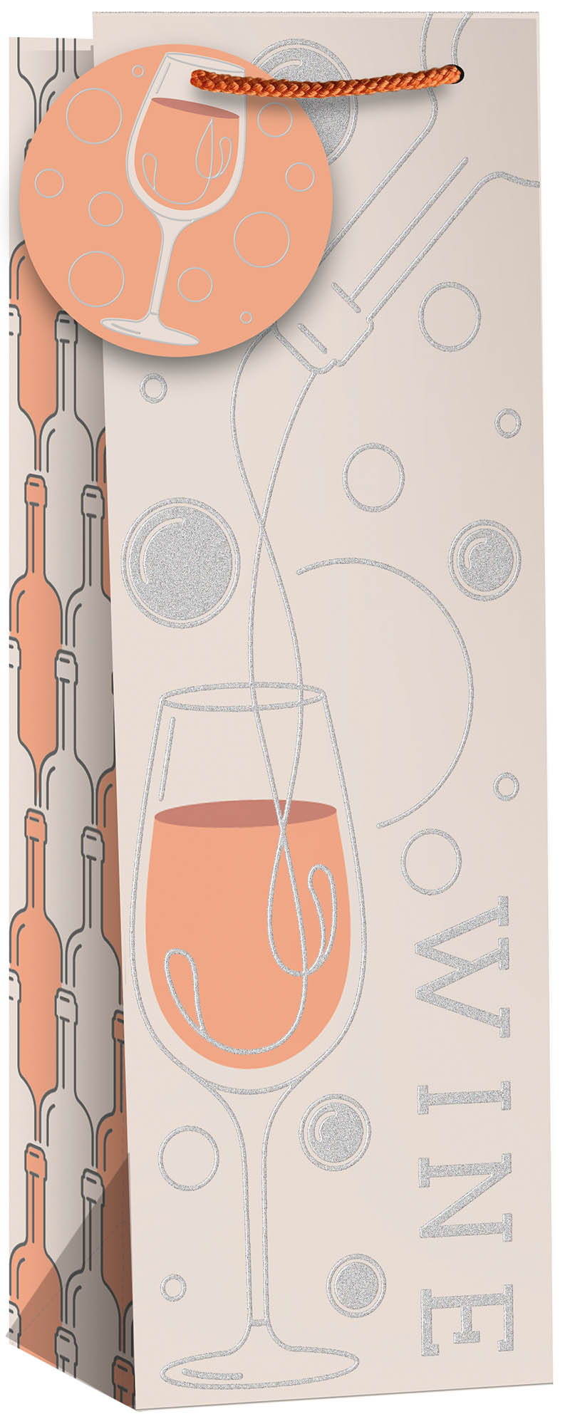 Gift Bag (Bottle): Wine Glass Silver