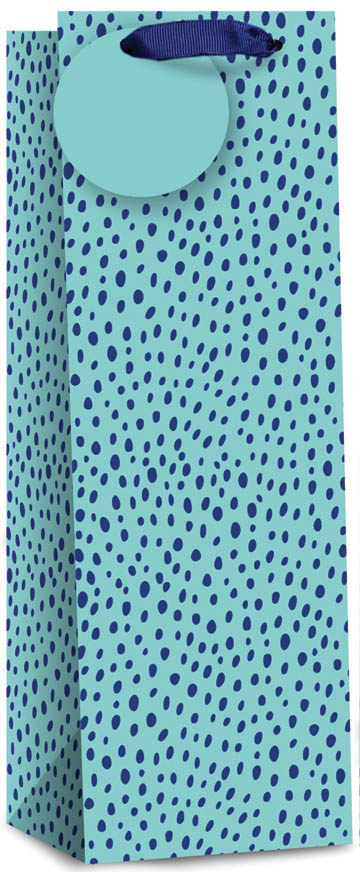 Gift Bag (Bottle): Blue Zig Zag