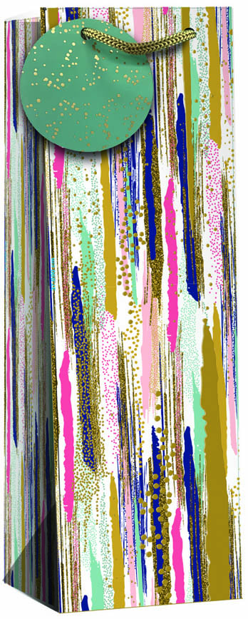 Gift Bag (Bottle): Blue Paint Gold