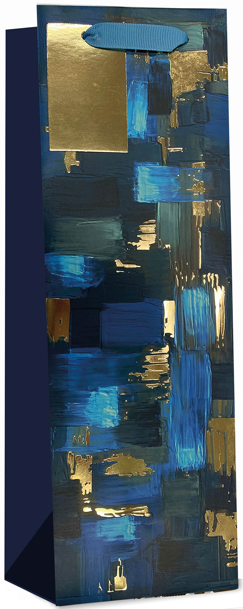 Gift Bag (Bottle): Blue Paint Gold