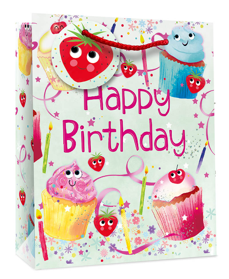 Gift Bag (Large): Juv Girl Cupcakes