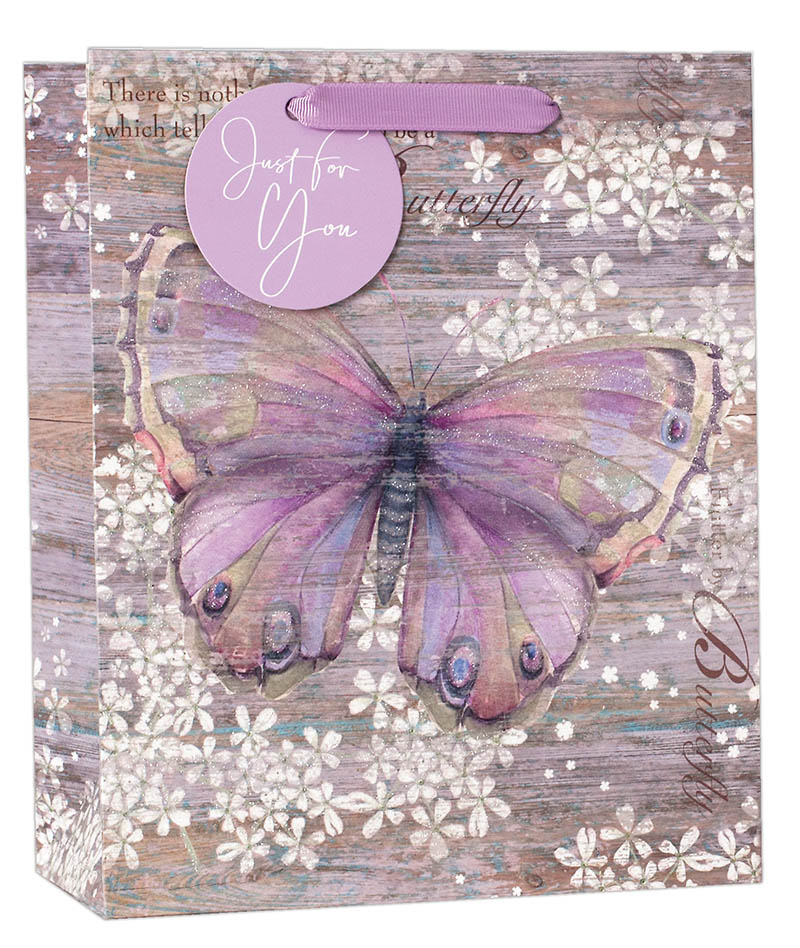 Gift Bag (Medium): Butterfly Purple