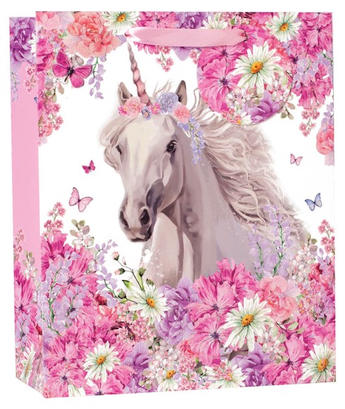 Gift Bag (Medium): Unicorn Floral